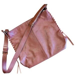Lucky Brand Brown Tan Western Bohemian Boho Neutral Leather Cowgirl Shoulder Bag